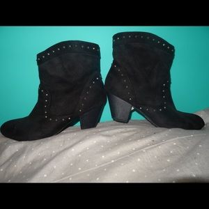 Nicole Black Studded Heeled Booties